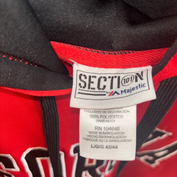 University of Georgia Hoodie Sweatshirt Red Size L Section 101 by Majestic UGA - Picture 3 of 4